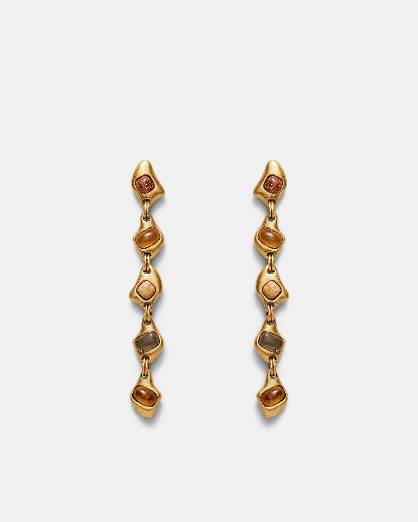Pebble Drop Earrings - Caramel