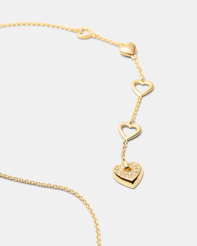 Lovely Heart Necklace - Gold