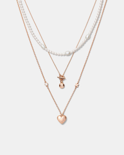 Lovely Trio Necklace - Rose Gold