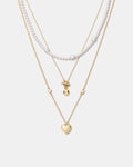 Lovely Trio Necklace - Gold