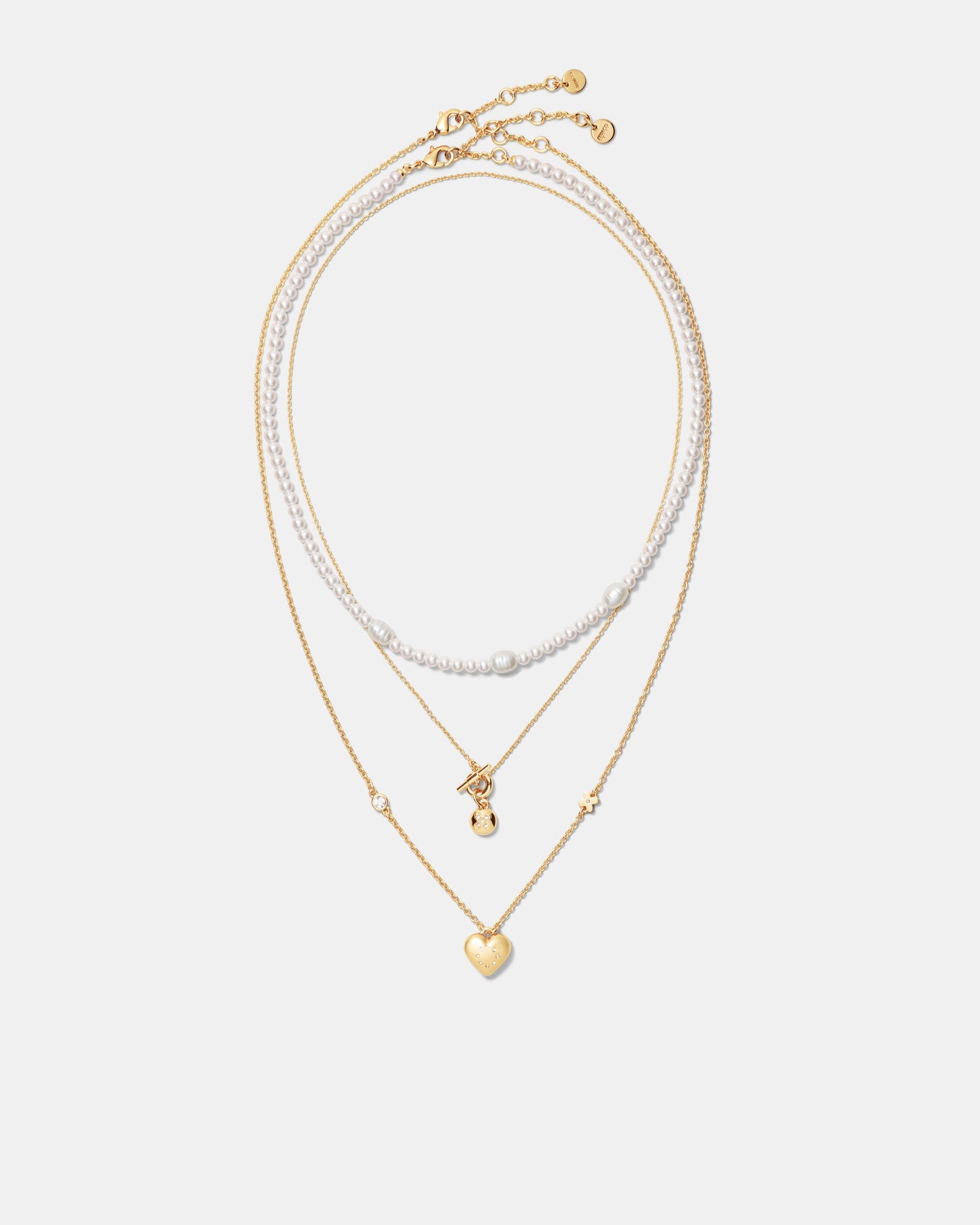 Lovely Trio Necklace - Gold