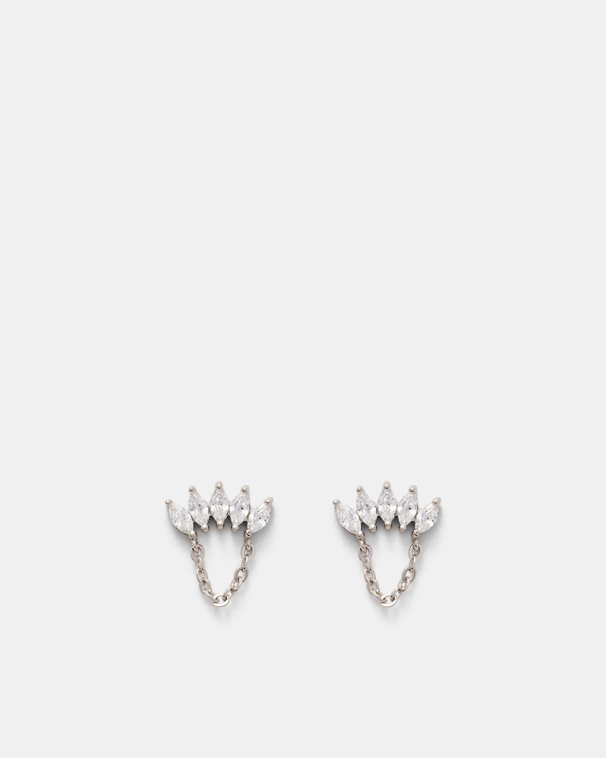 Flock Chain Stud Earrings - Silver
