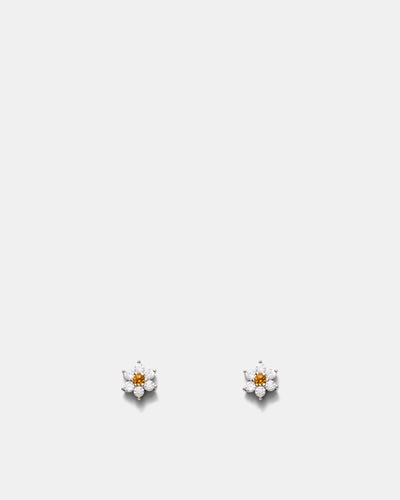 Flora Mini Stud Earrings - Silver