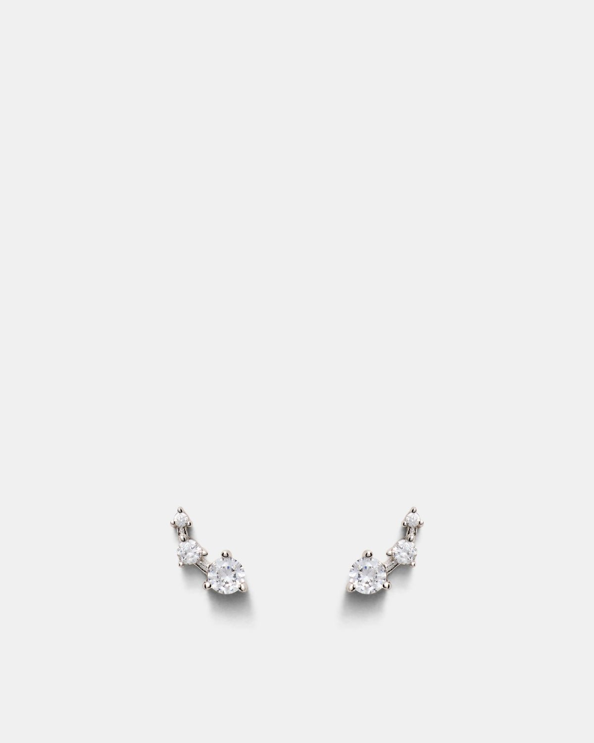 Flock Climber Stud Earrings - Silver
