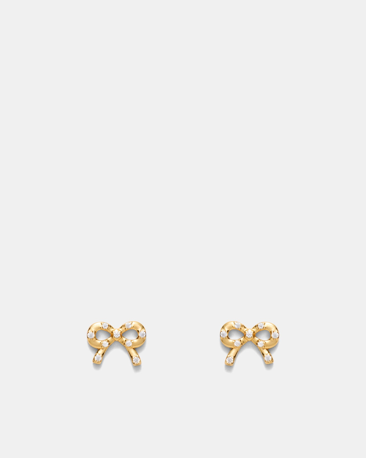 Baby Bow Stud Earrings - Gold