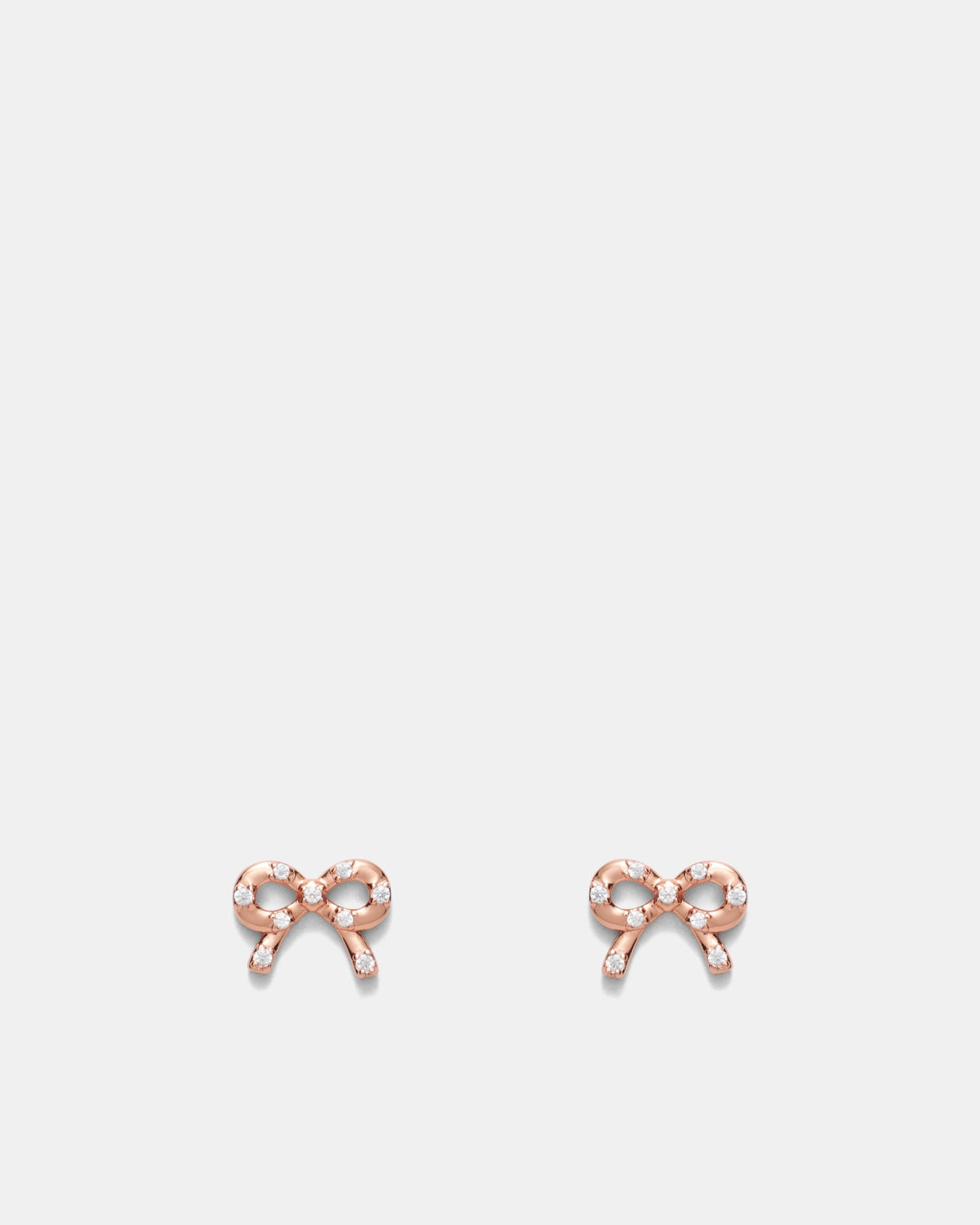 Baby Bow Stud Earrings - Rose Gold