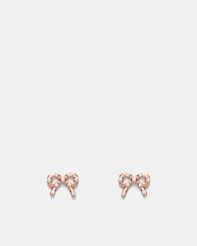 Baby Bow Stud Earrings - Rose Gold