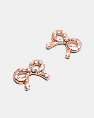 Baby Bow Stud Earrings - Rose Gold