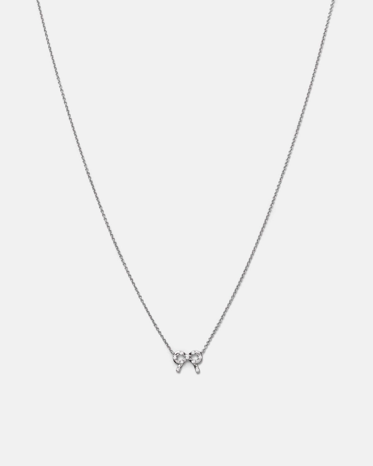 Baby Bow Necklace - Silver