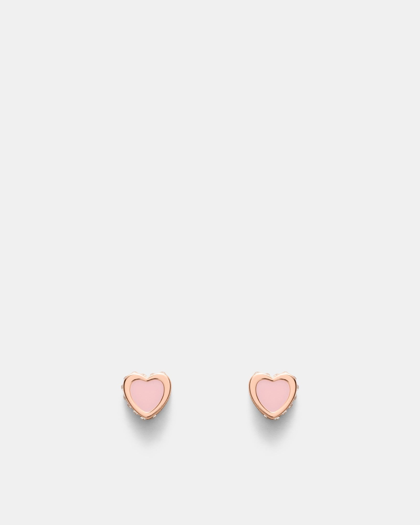 Lover Heart Earrings And Necklace Set - Pink
