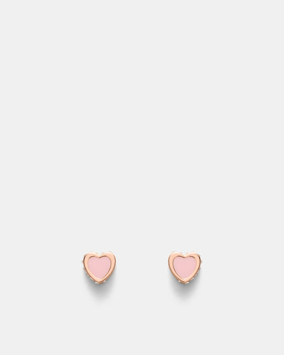 Lover Heart Earrings And Necklace Set - Pink