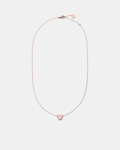 Lover Heart Earrings And Necklace Set - Pink