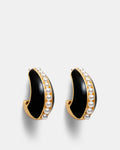 Costal Pearl Hoop Earrings - Black