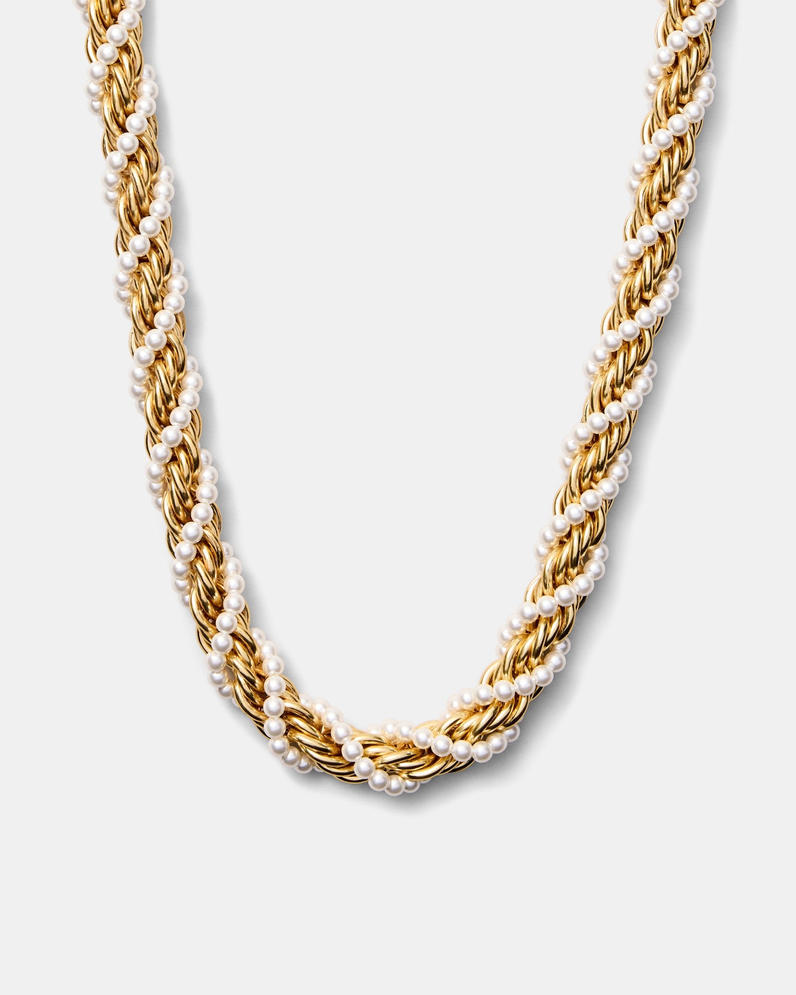 Weave Pearl Necklace - Pearl