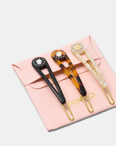 Mimco Trio Hair Clip Set - Black