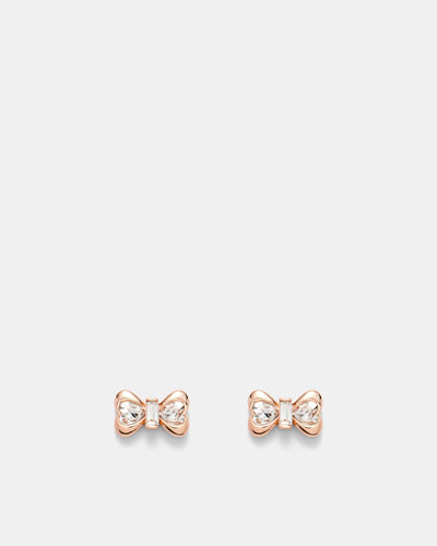 Encanto Bow Stud Earrings - Rose Gold