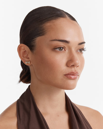 Encanto Bow Stud Earrings - Gold