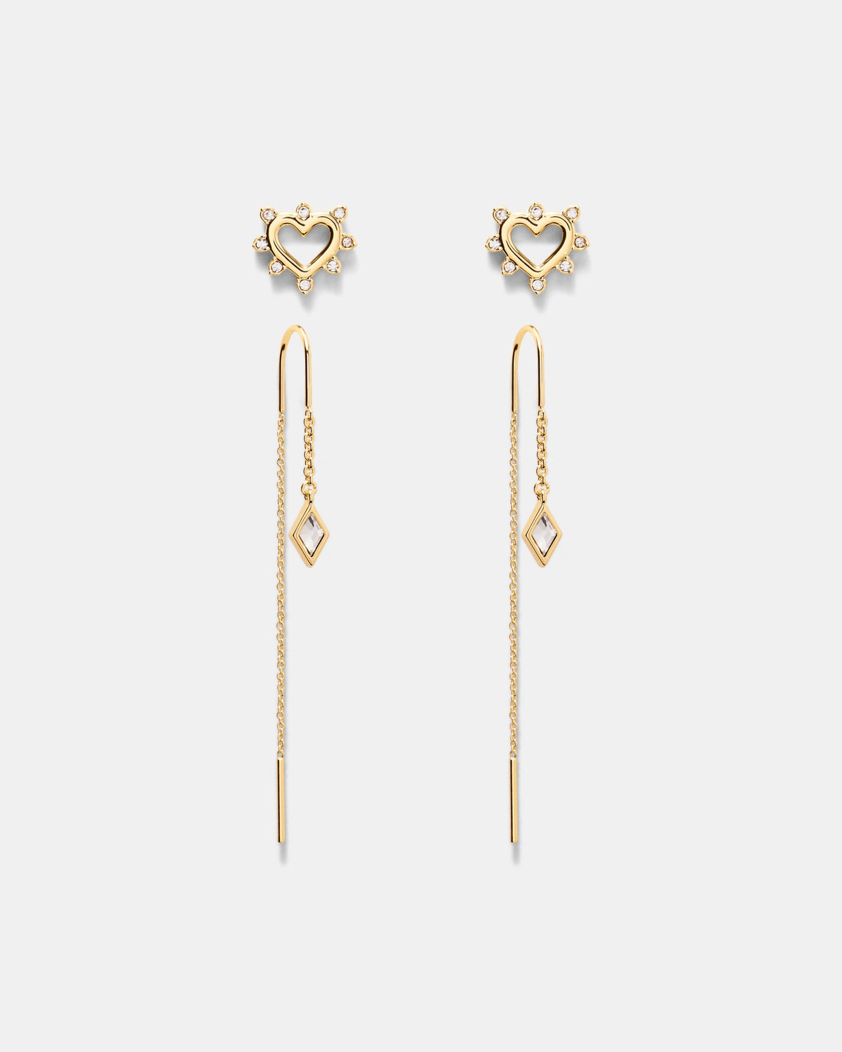 Cupid Duo Earrings Set - Gold
