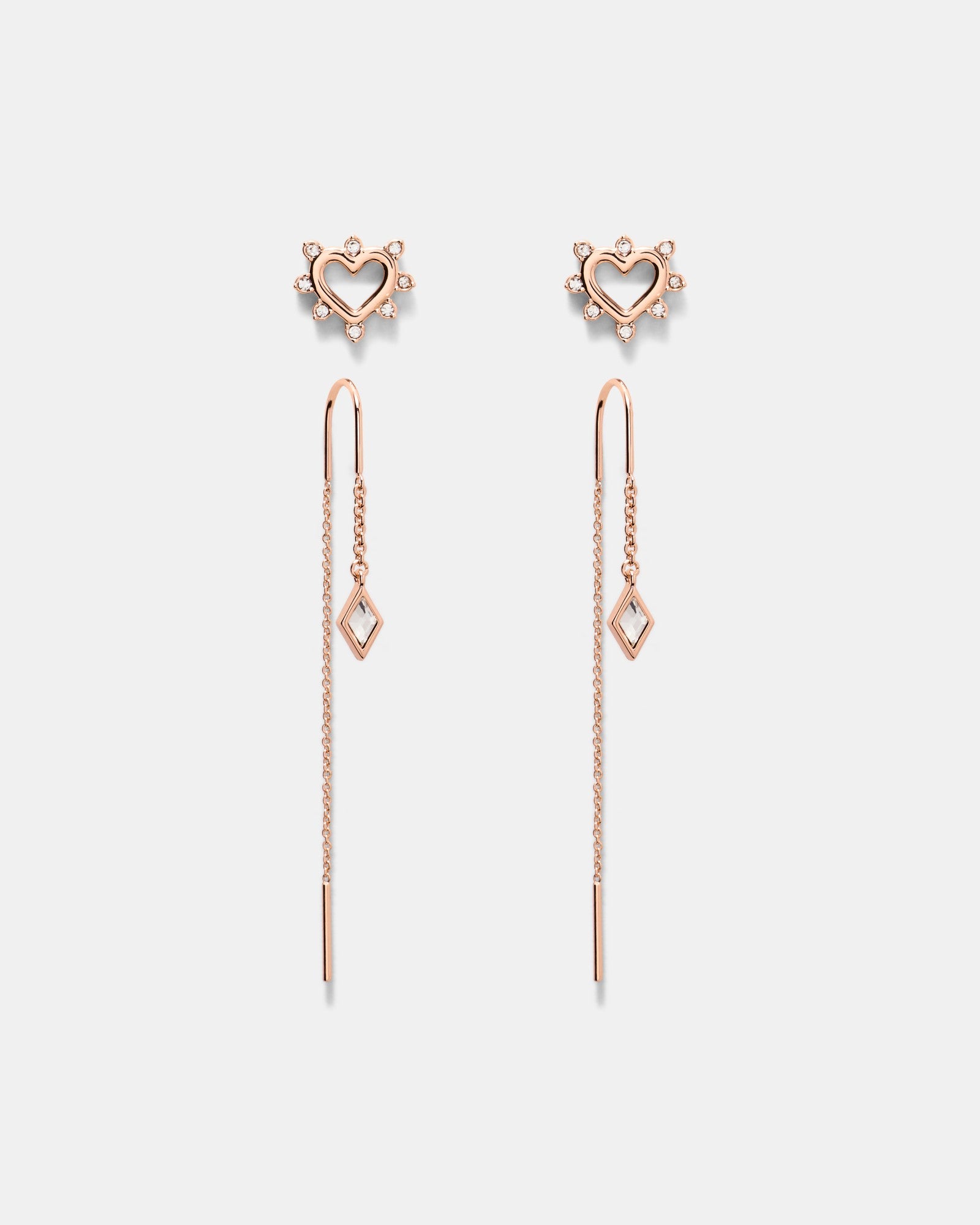 Cupid Duo Earrings Set - Rose Gold