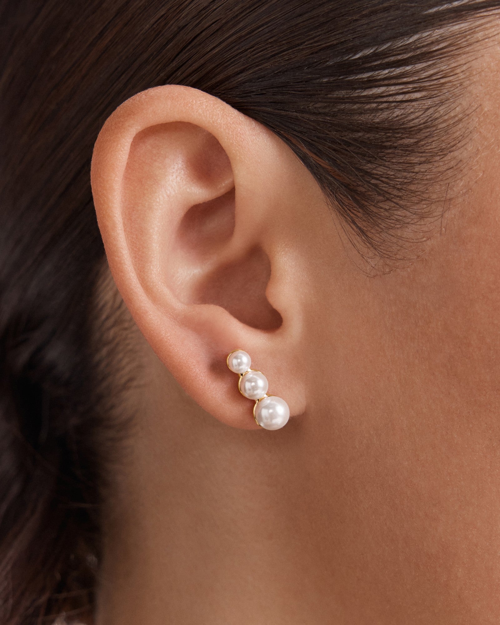 Bow Stud Earrings Set - Gold