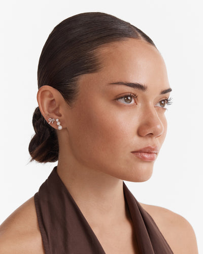 Bow Stud Earrings Set - Rose Gold