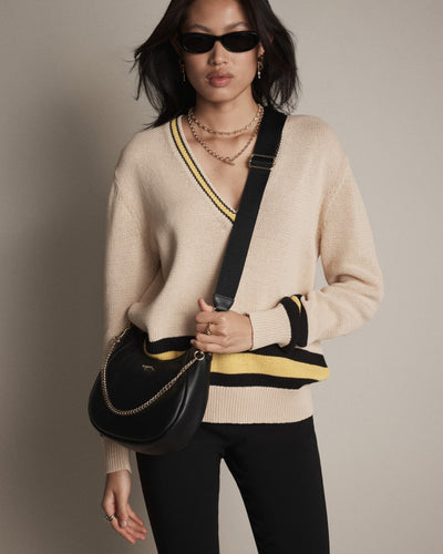 Lily Crescent Crossbody Bag - Black