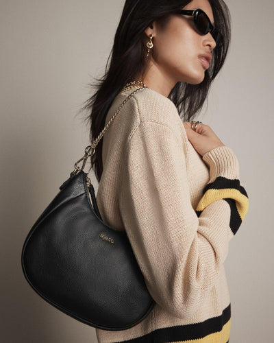 Lily Crescent Crossbody Bag - Black