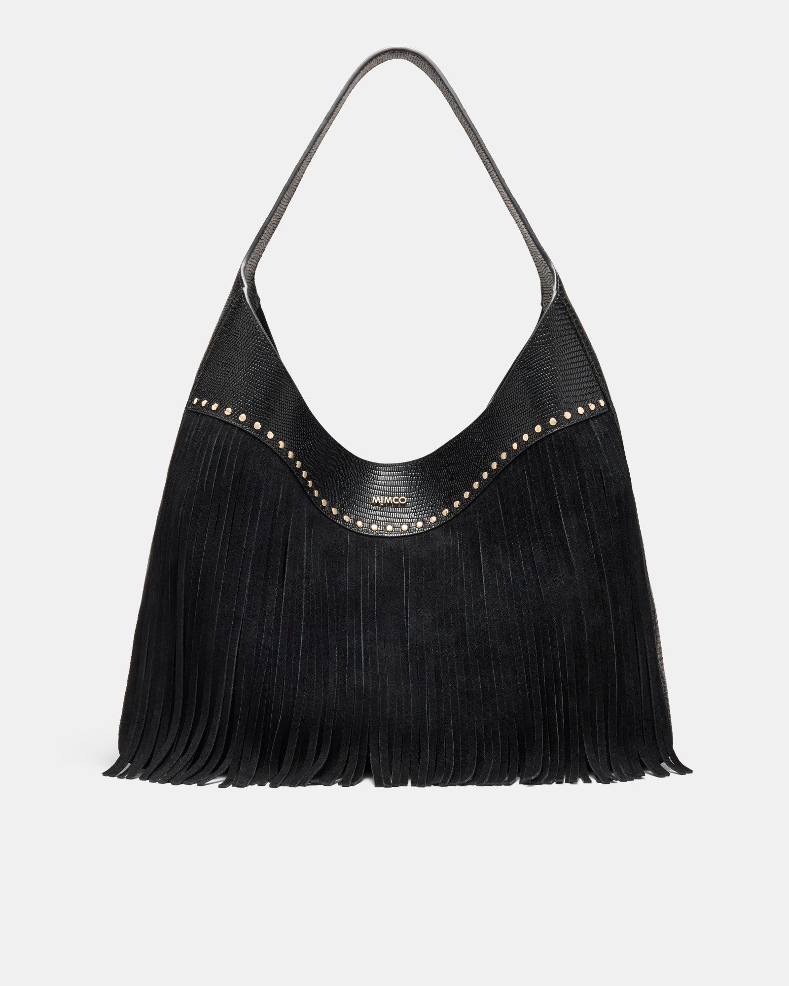 Rebel Fringe Hobo Bag - Black