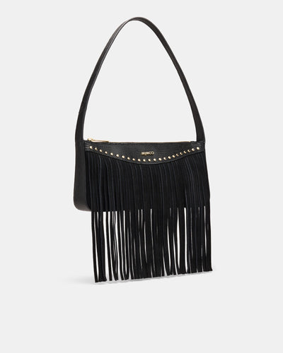 Rebel Fringe Shoulder Bag - Black