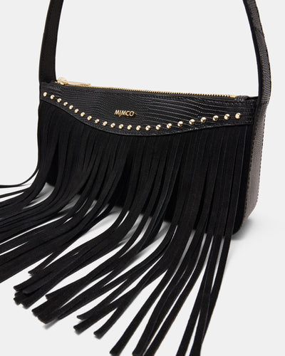 Rebel Fringe Shoulder Bag - Black