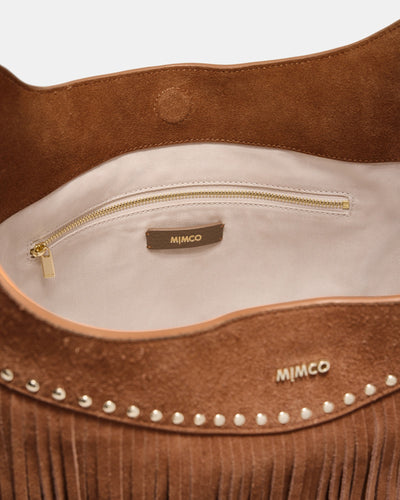 Rebel Fringe Hobo Bag - Pecan