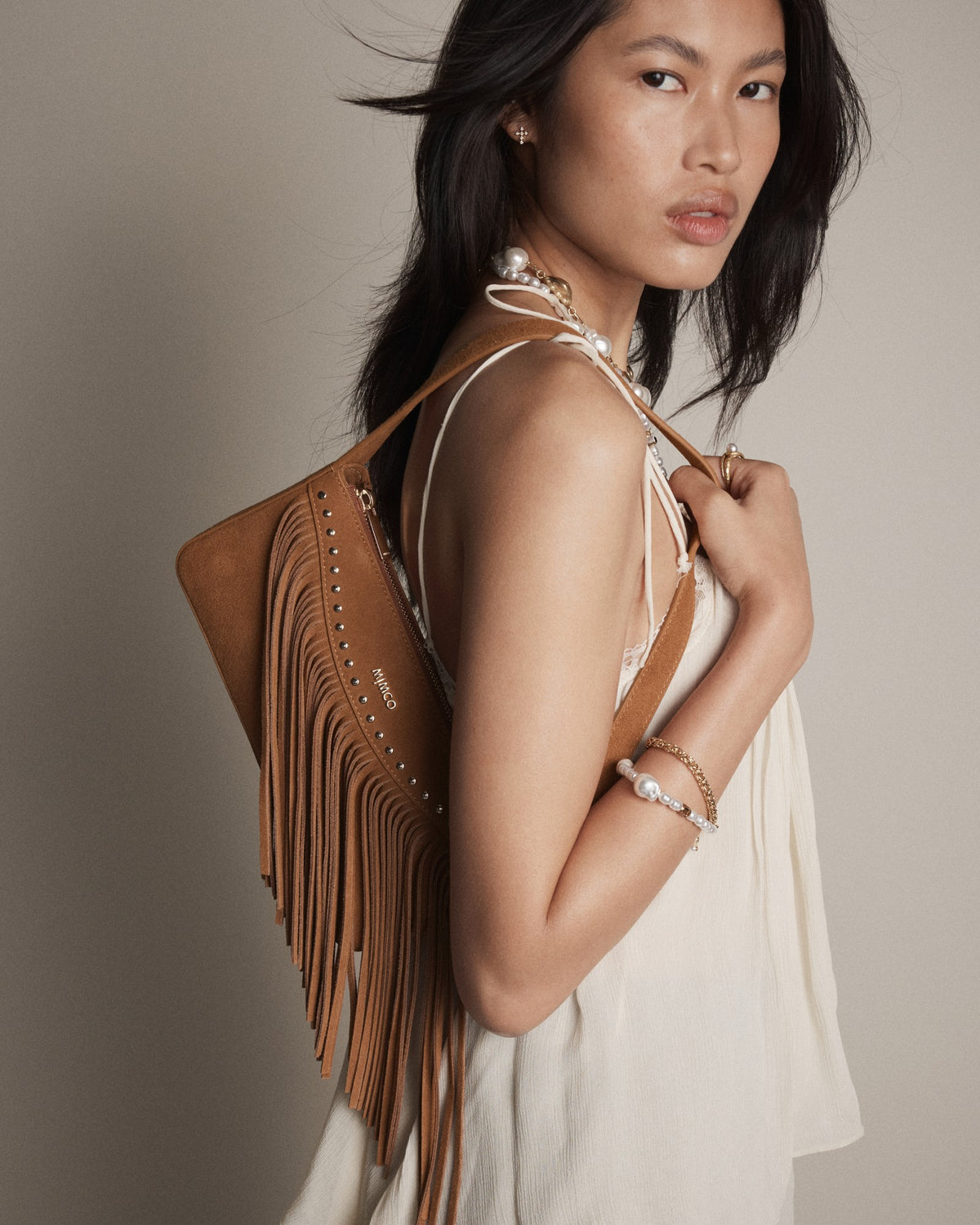 Rebel Fringe Shoulder Bag - Pecan