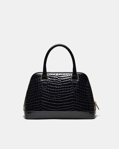 Noir Charm Bowler Bag - Black
