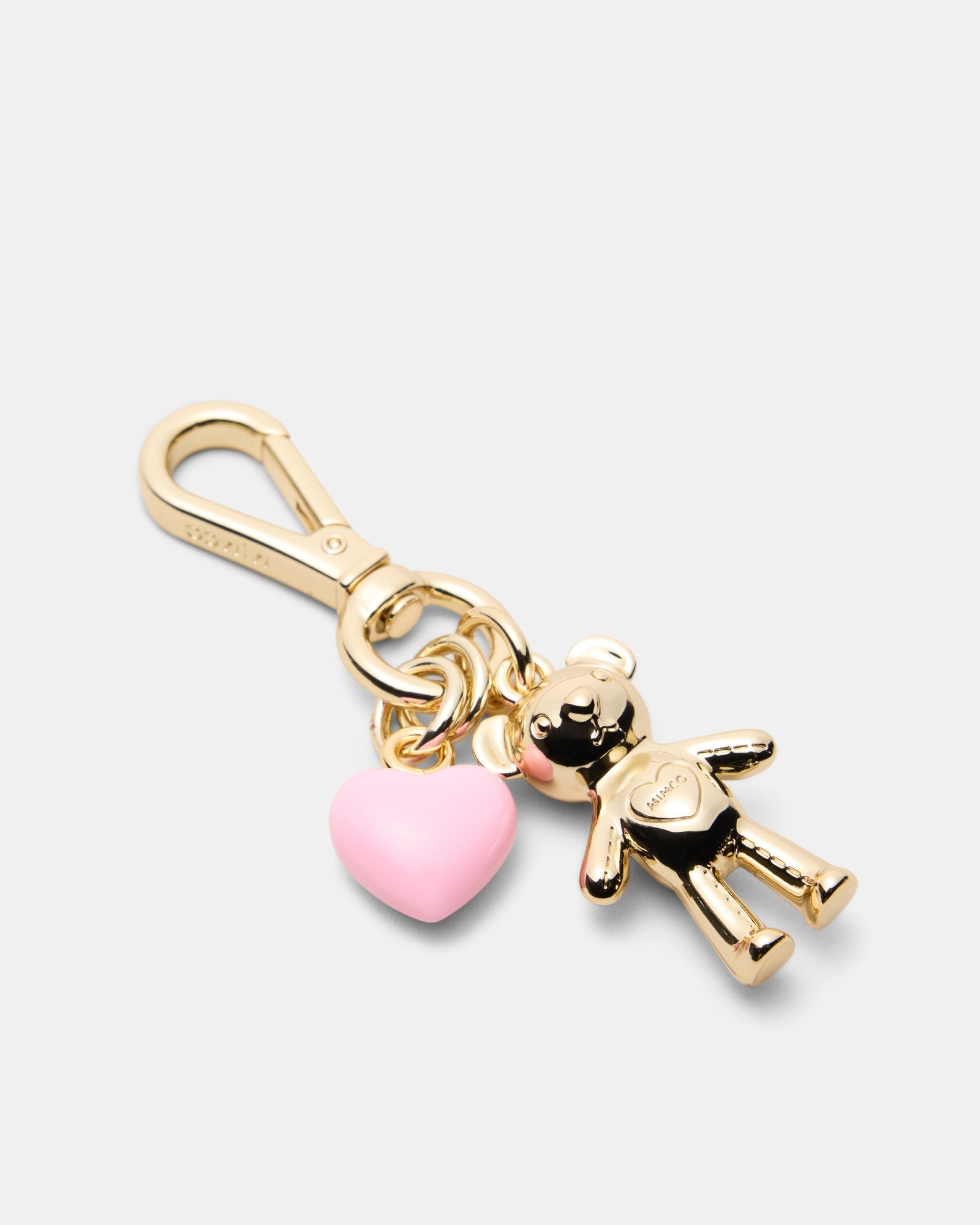 Metal Bear Bag Charm - Light Gold