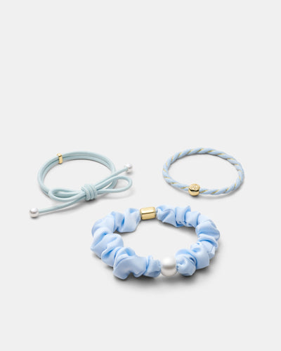 Lovely Hair Tie Set - Sky Blue