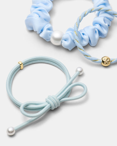 Lovely Hair Tie Set - Sky Blue