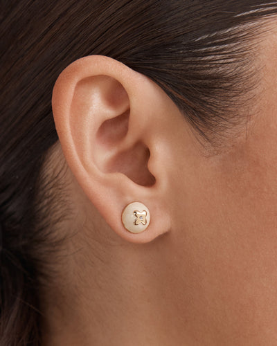 Adorbs Enamel Stud Earrings - Vanilla