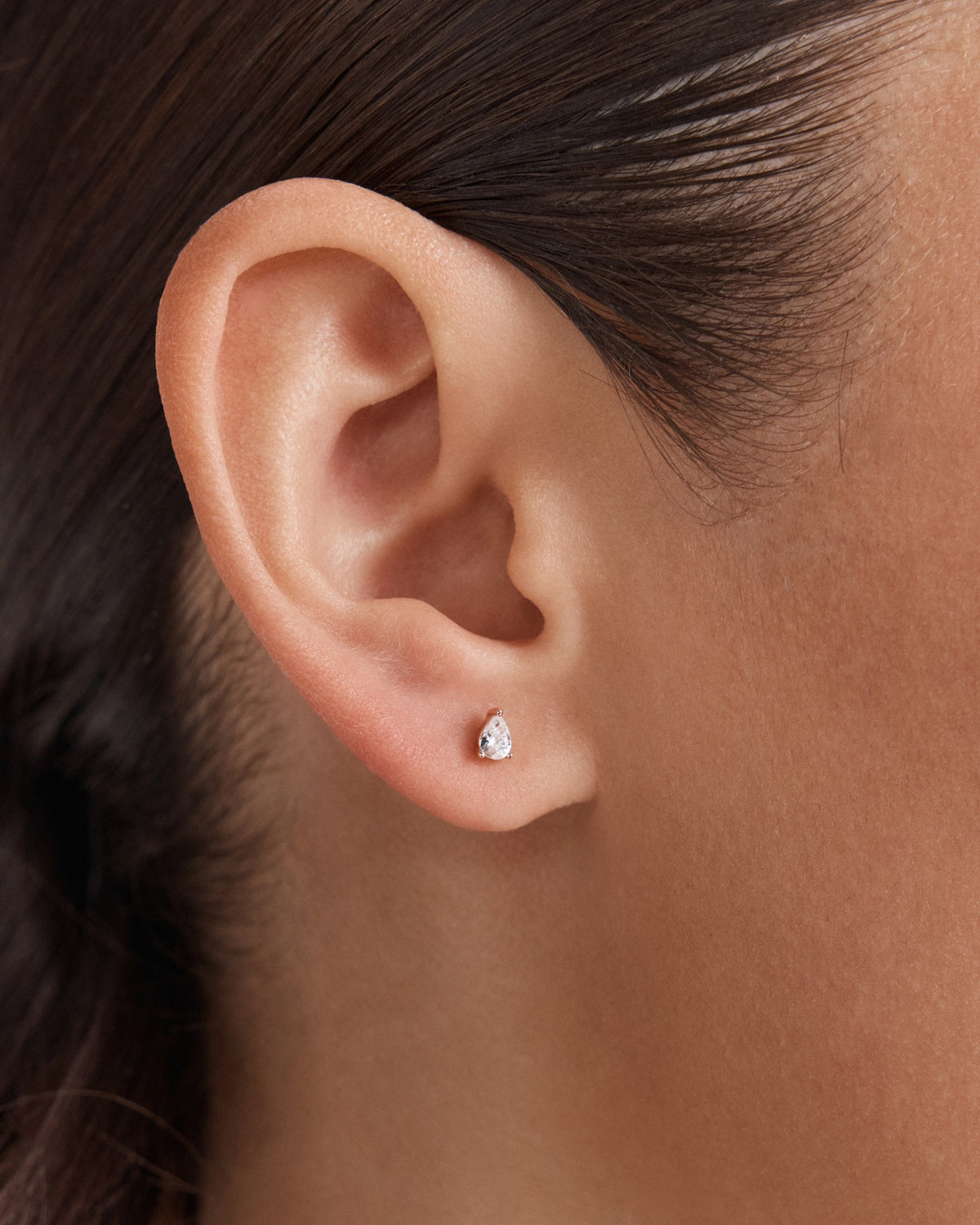 Cubic Zirconia Stud Earrings Set - Rose Gold
