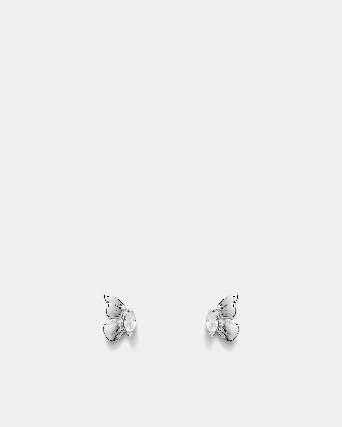 Butterfly Stud Earrings - Silver