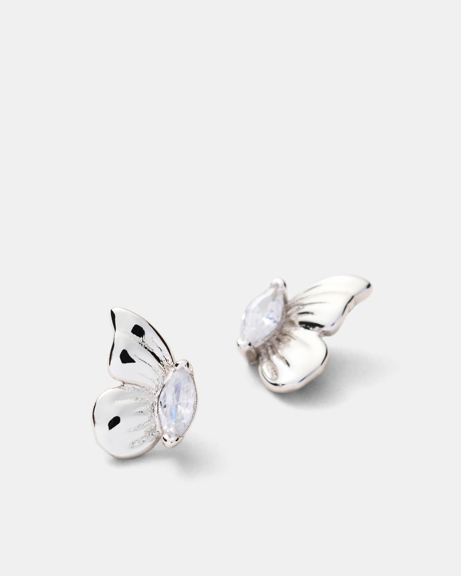 Butterfly Stud Earrings - Silver