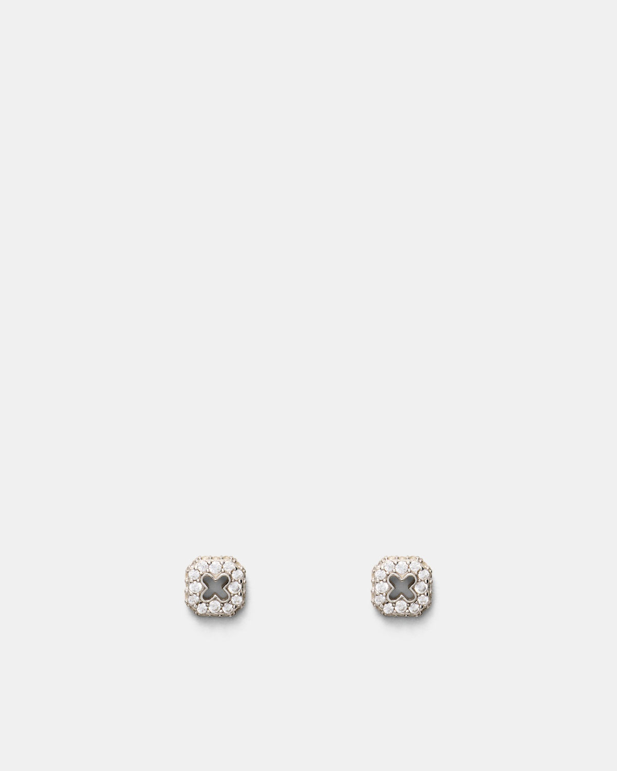 Lock Stud Earrings - Silver