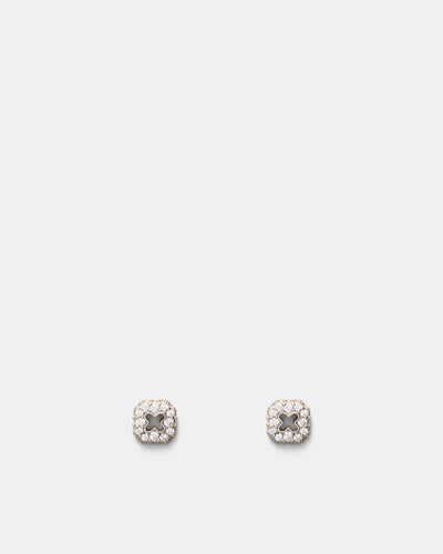 Lock Stud Earrings - Silver