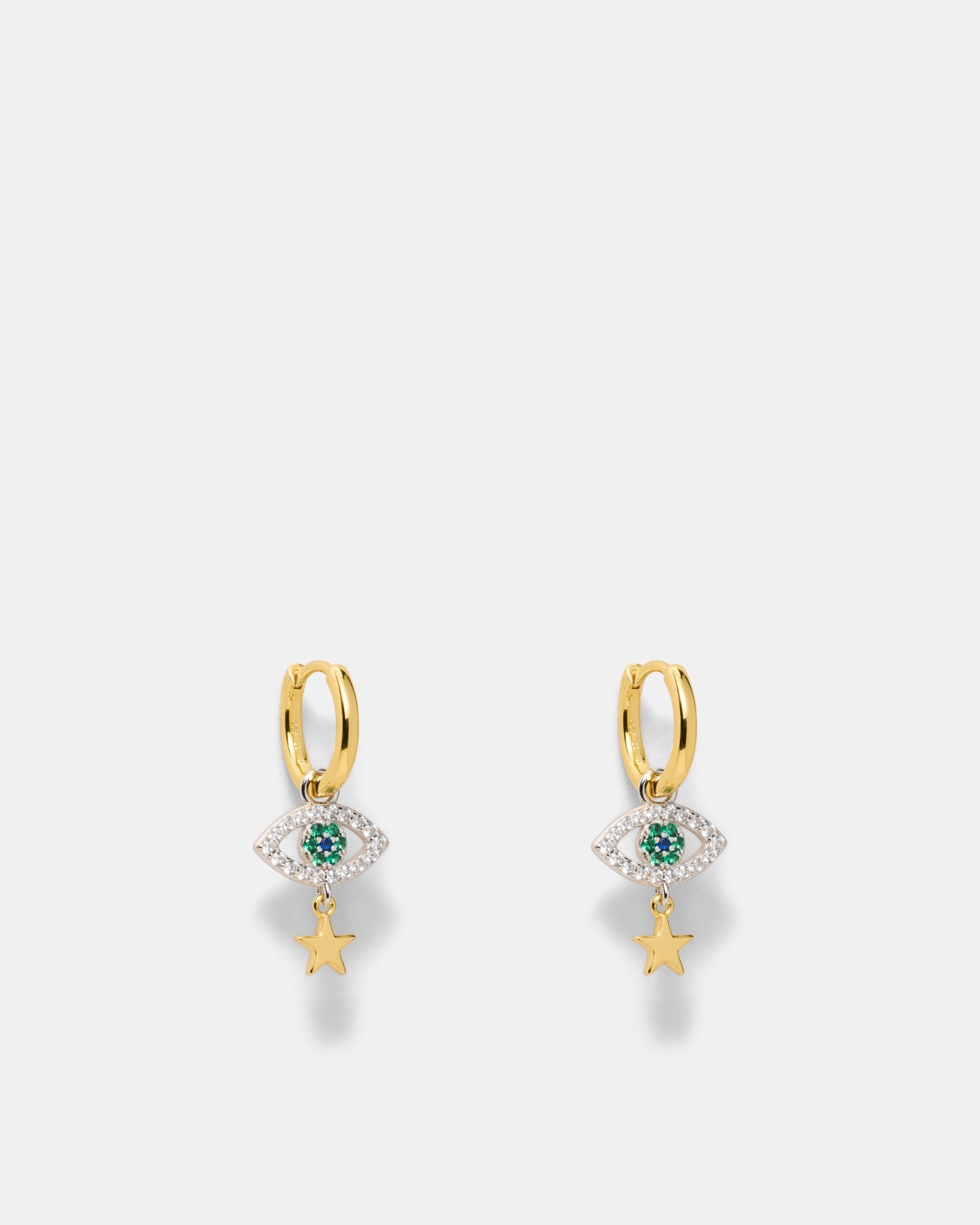 Evil Eye Hoop Earrings - Gold