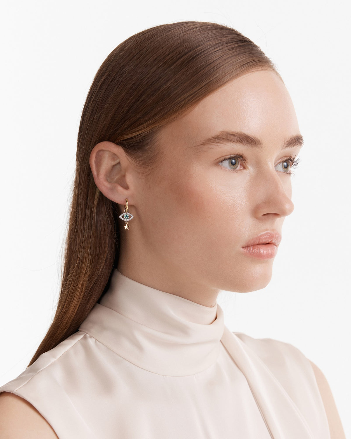 Evil Eye Hoop Earrings - Gold