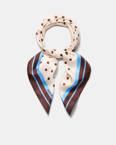 Polka Square Scarf - Choc Berry