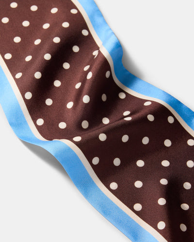 Polka Dot Thin Scarf - Choc Berry