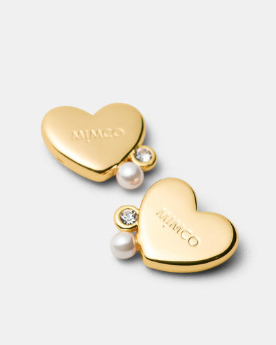 Mimco Heart Cluster Stud Earrings - Gold