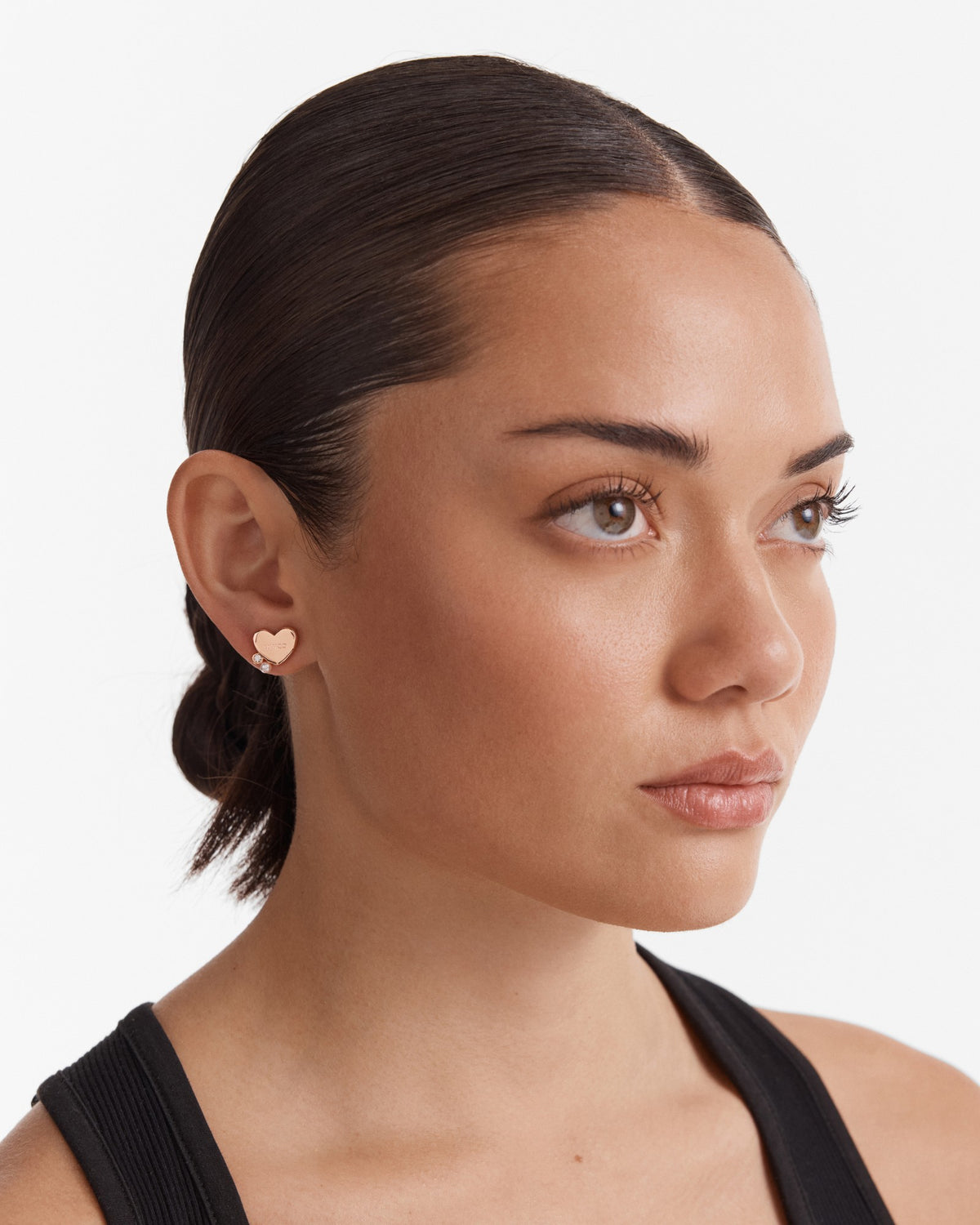Mimco Heart Cluster Stud Earrings - Rose Gold