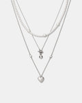 Lovely Trio Necklace - Silver