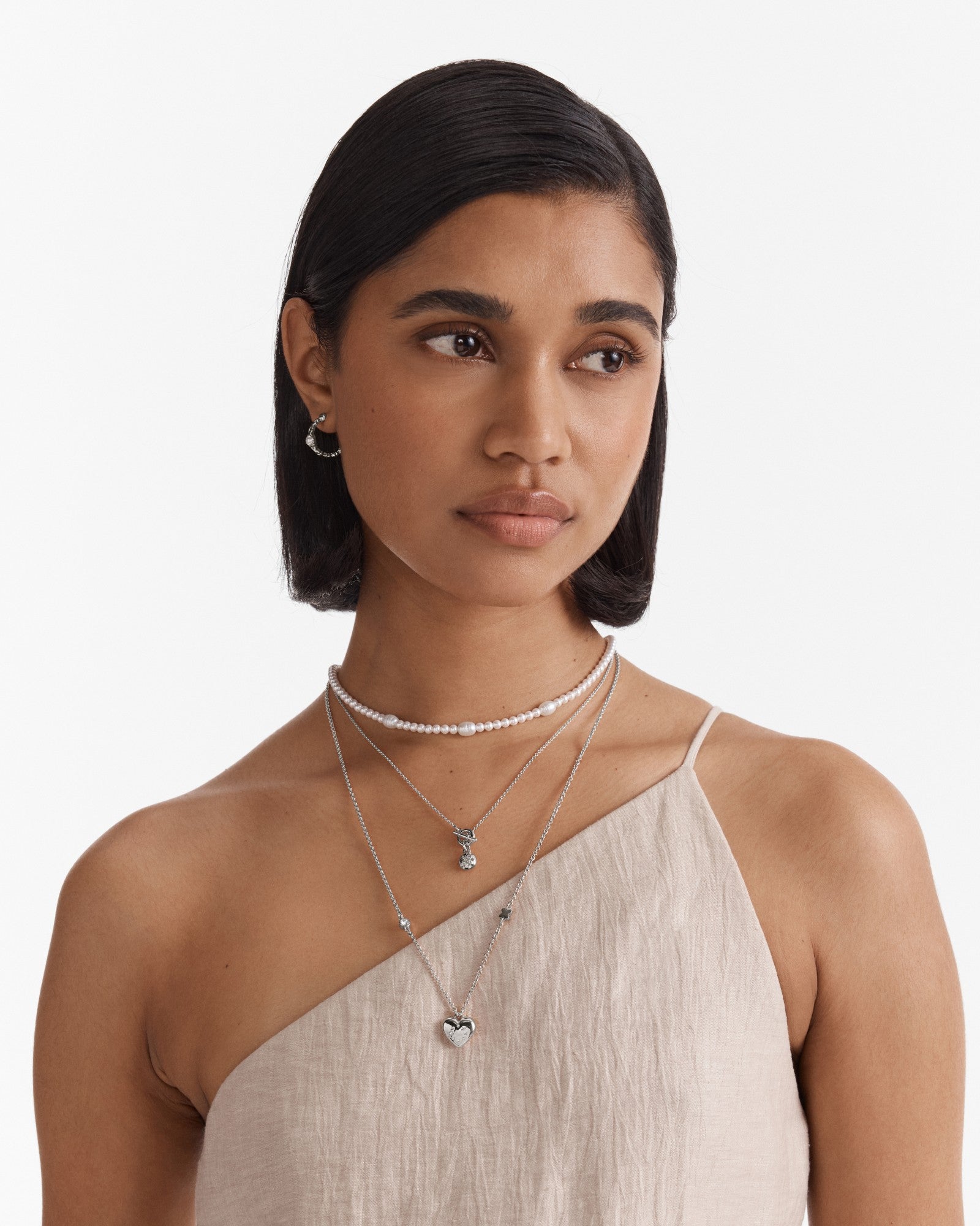 Lovely Trio Necklace - Silver